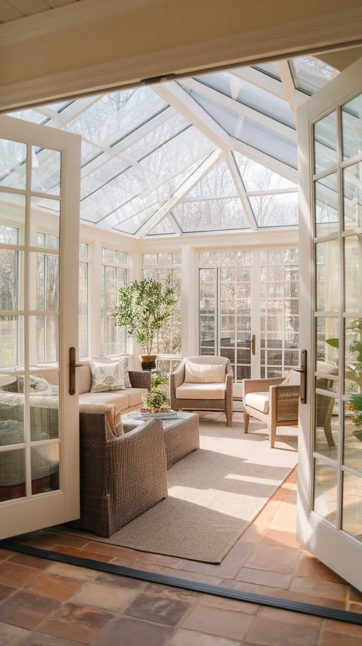 A sunroom's soul shines brightest underfoot.