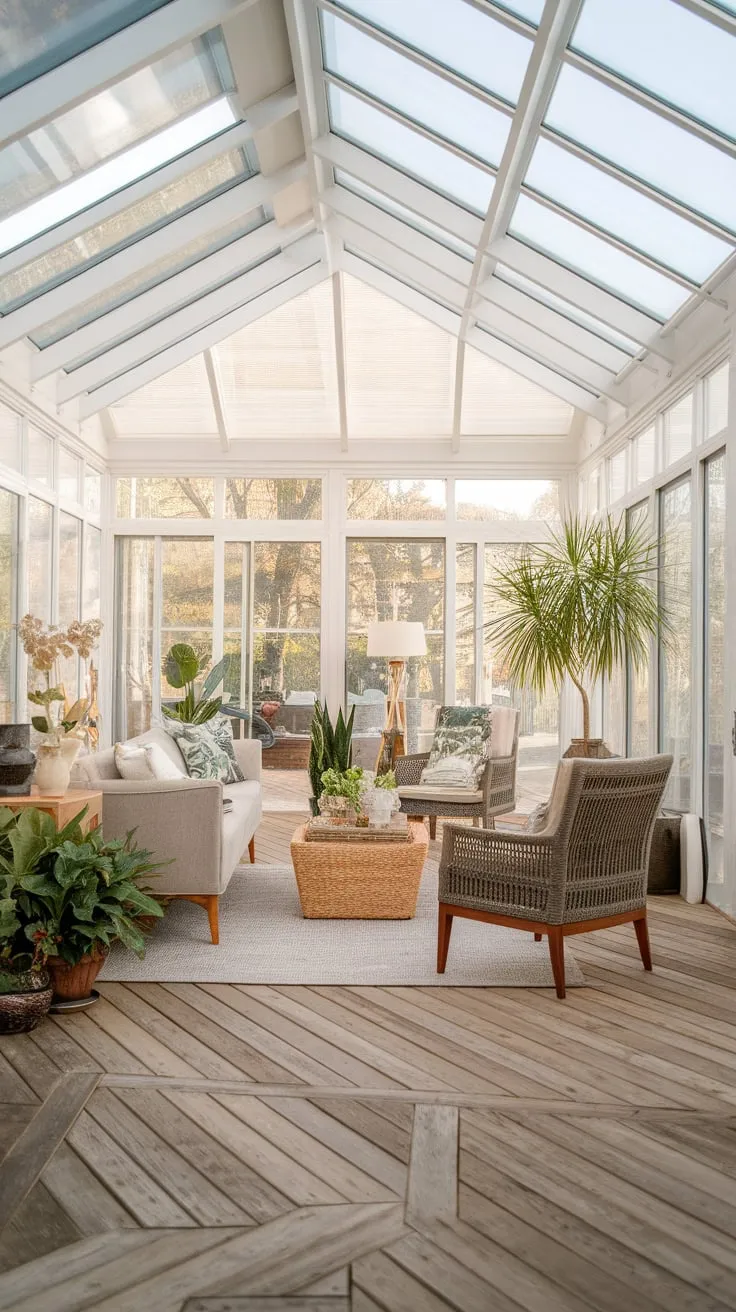 Warmth underfoot, sunshine overhead: the perfect sunroom floor.