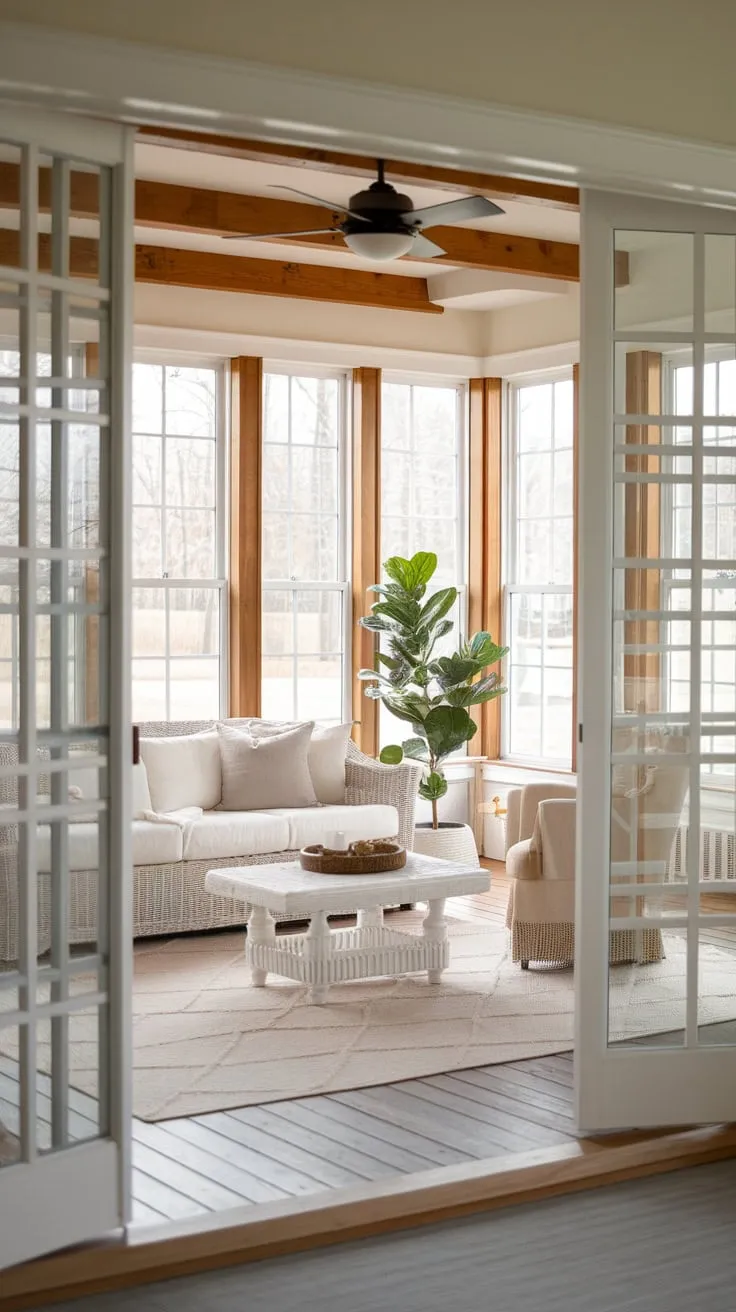 Sunlight, wicker, and relaxation: sunroom furniture goals.