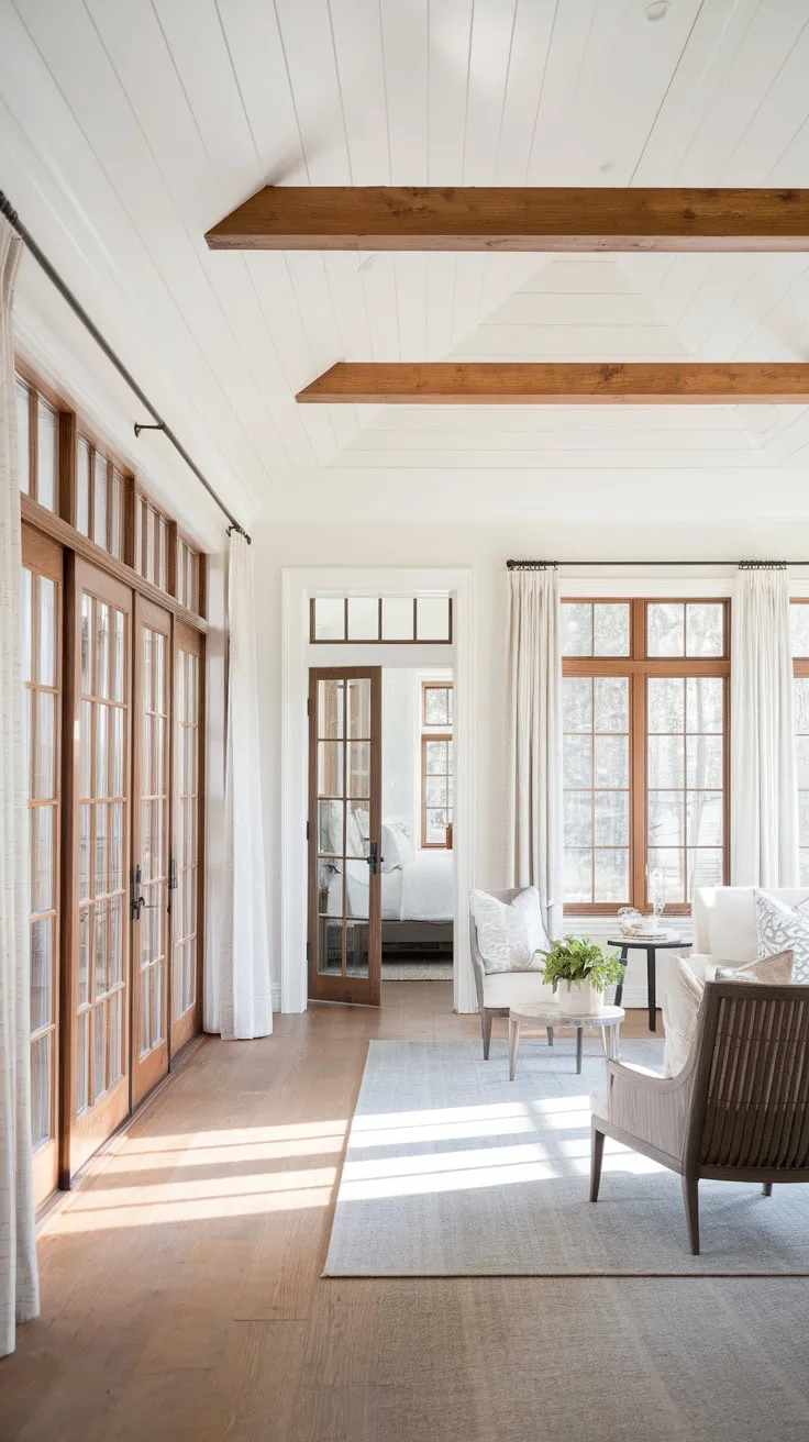 Modern farmhouse charm, curated with sunroom furniture that invites relaxation.