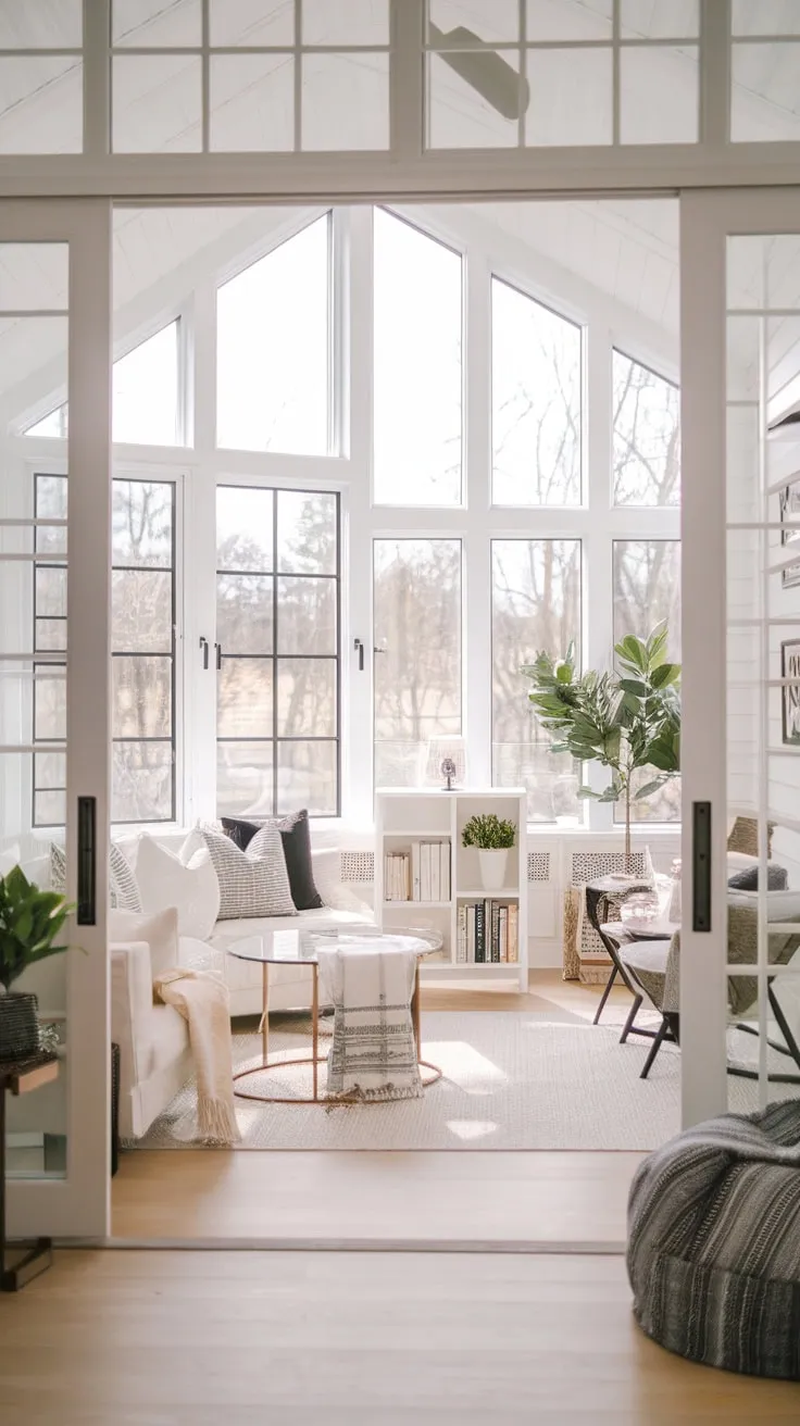 Modern farmhouse meets sun-drenched serenity: sunroom furniture that invites relaxation.