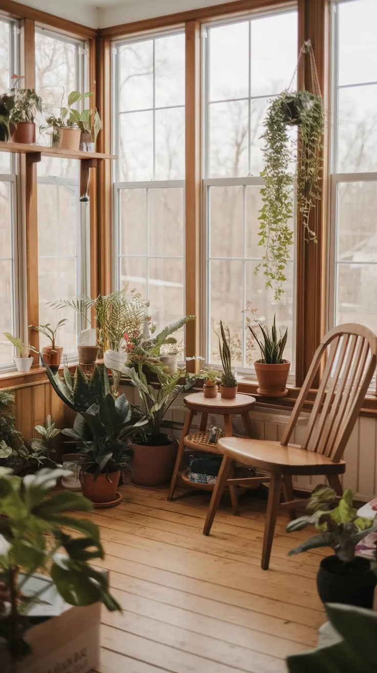 Golden hour glows, illuminating a sanctuary of plants and peace.