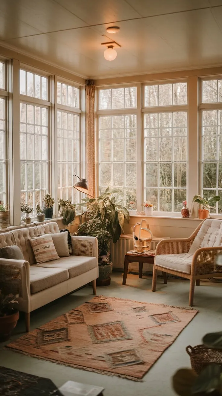 Golden hour glow, bottled in a sunroom.