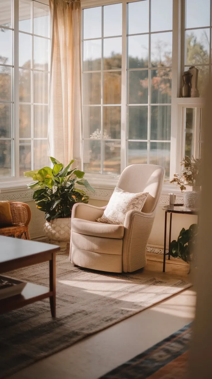 Golden hour glow, bottled in a sunroom.