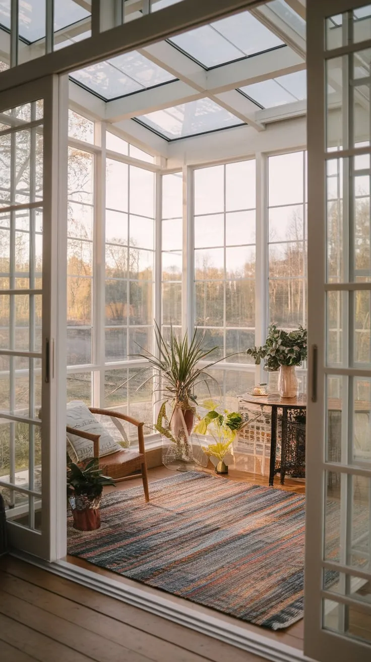 Golden hour glow, bottled in a sunroom.