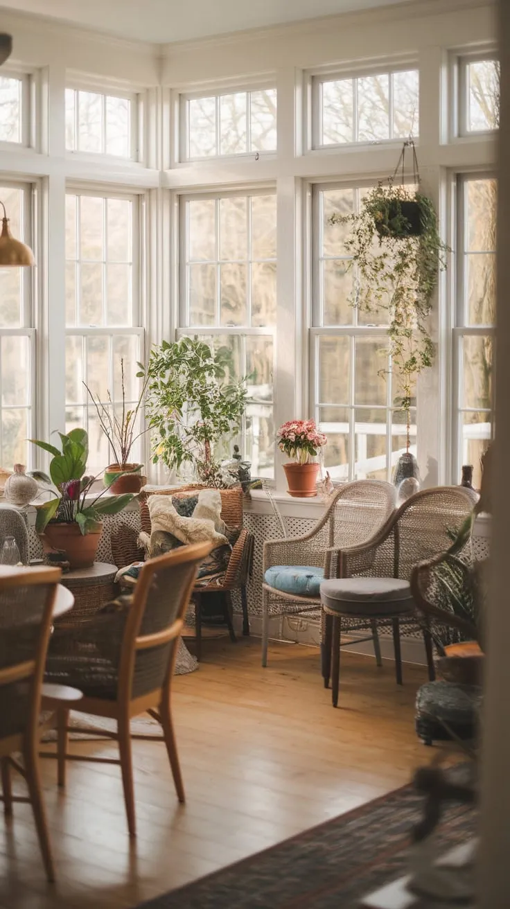 Golden hour glow, bottled in a sunroom.
