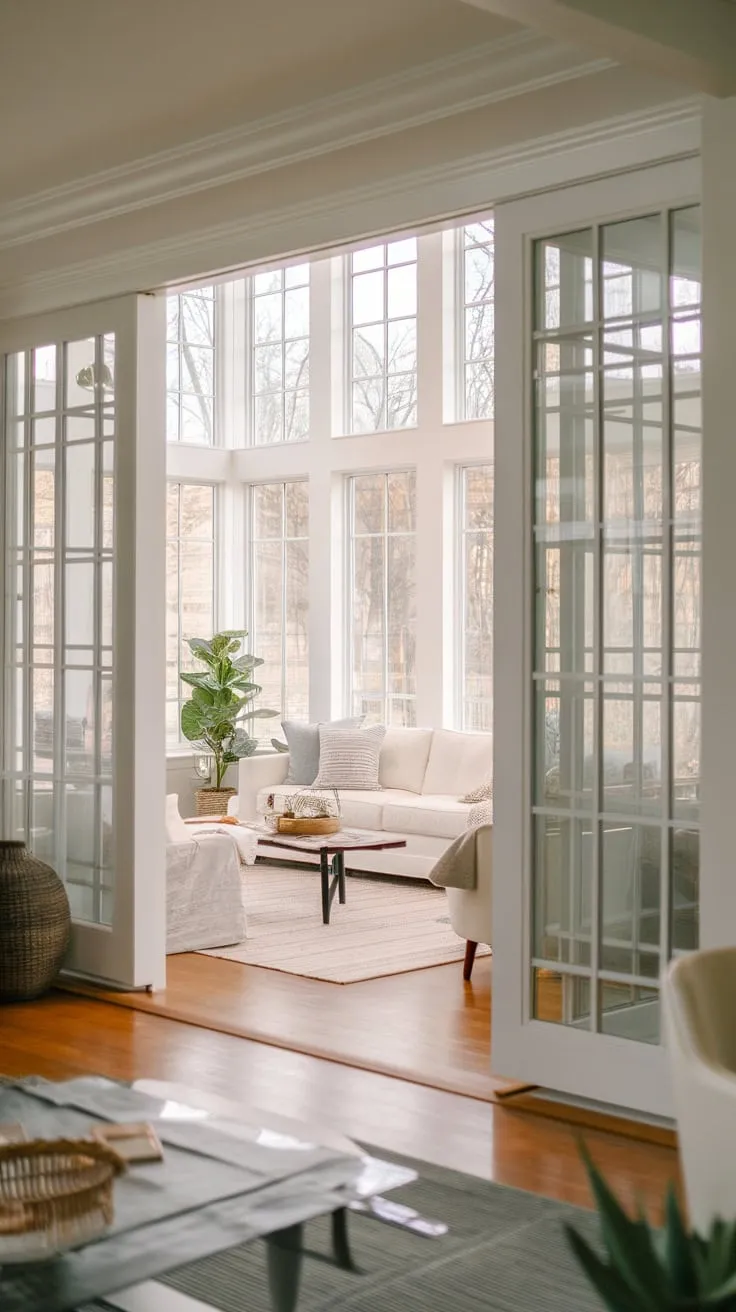 Sunroom serenity flows seamlessly into living room life.