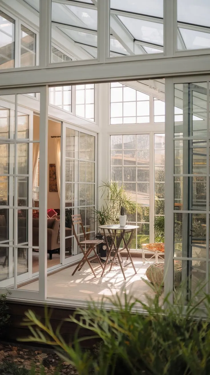 Sunroom serenity flows seamlessly into living room life.
