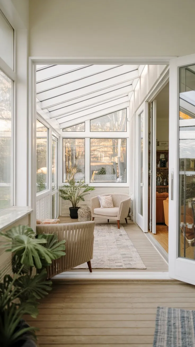 Sunroom serenity flows seamlessly into living room life.
