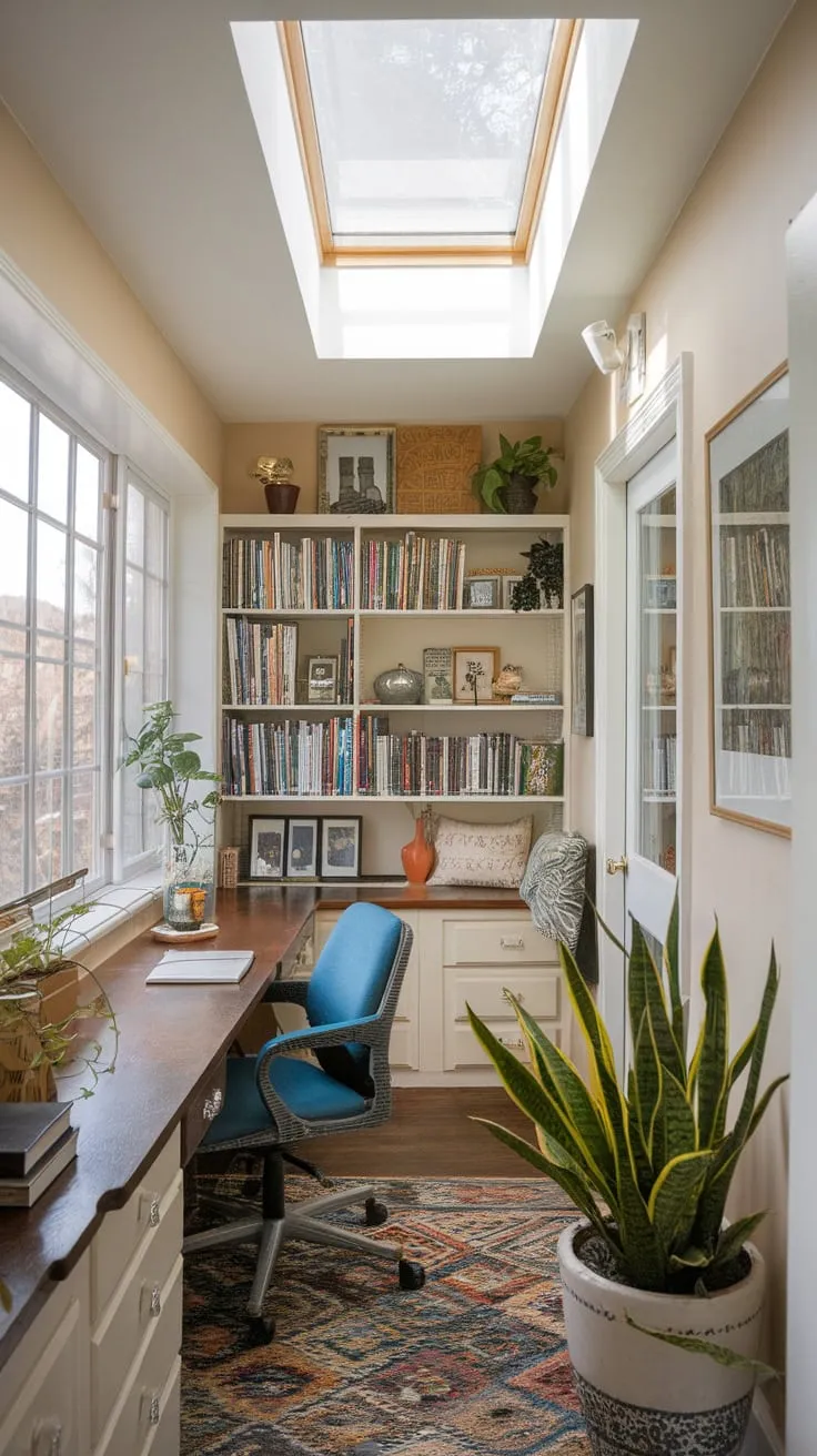 Maximize sunlight, minimize space: sunroom office goals.