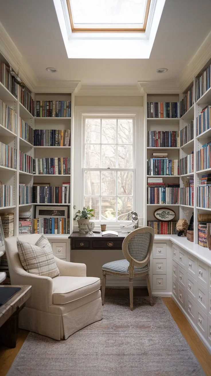 Maximize sunlight and bookish charm: sunroom office ideas for small spaces.