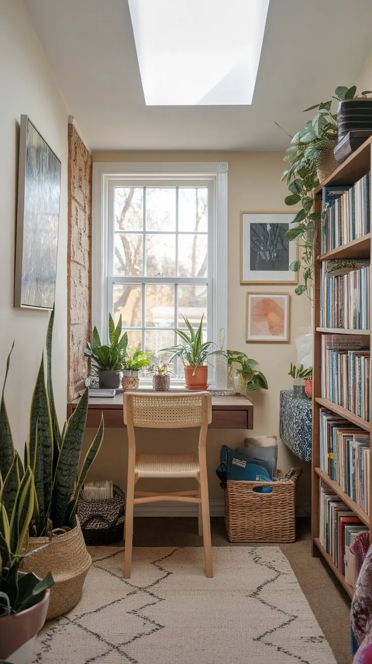 Maximize sunlight and minimize clutter: sunroom office goals.