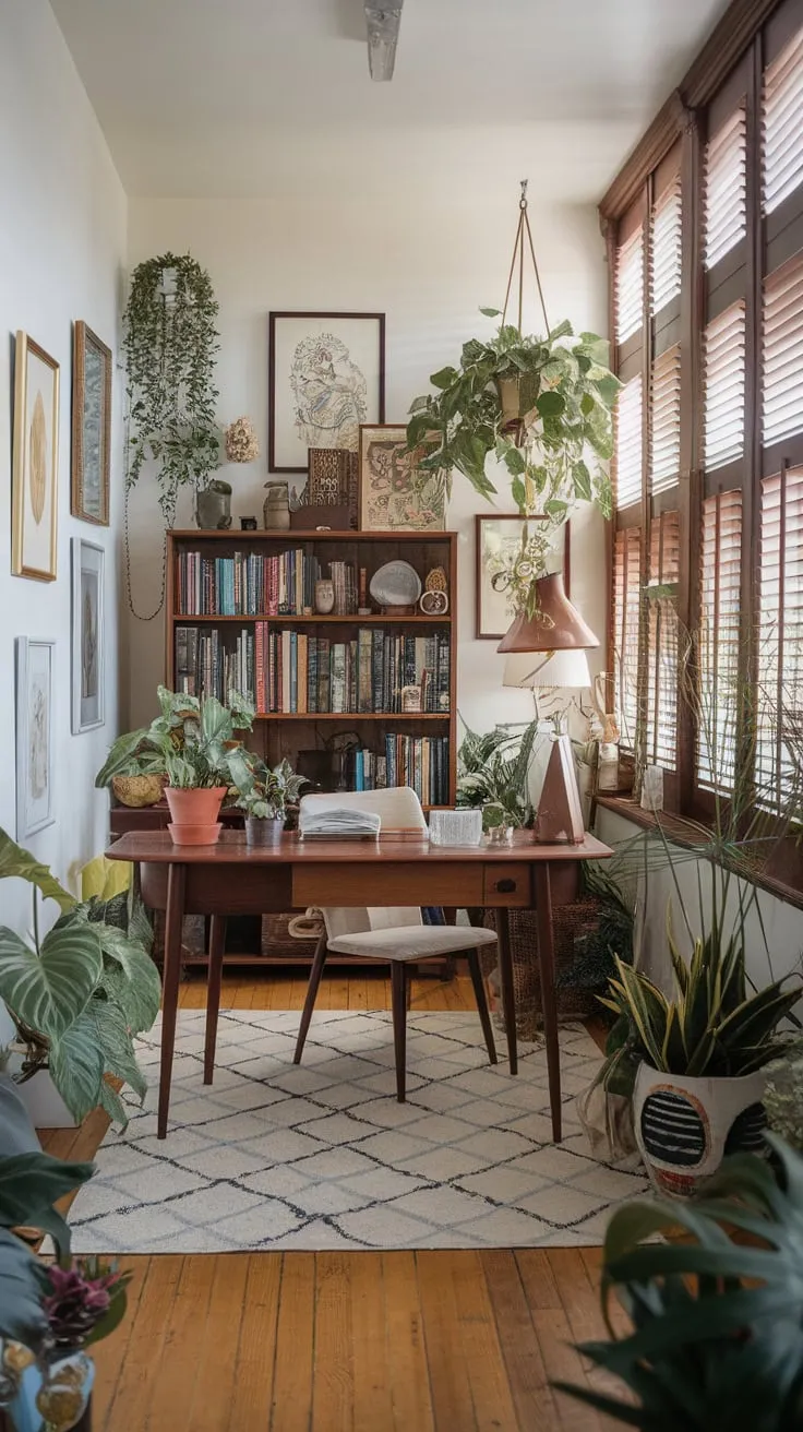 Sunlight, books, and productivity: my sunroom office is where work feels like a retreat.