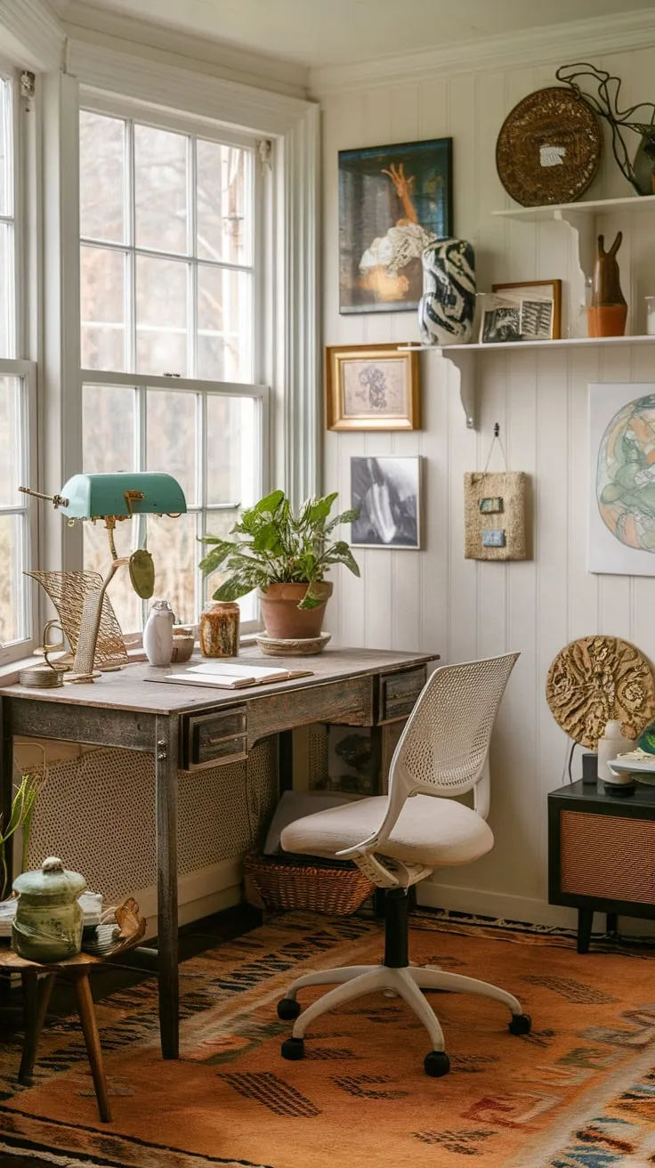 Sunshine and spreadsheets: my sunroom office is where productivity meets tranquility.