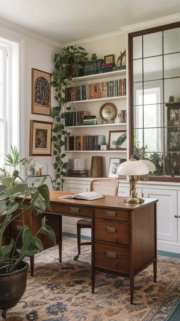 My sunroom office: where work meets whimsical.