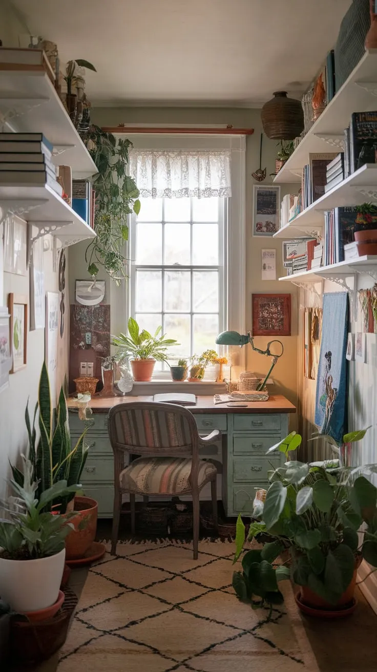 My sunroom office: productivity meets peaceful escape.