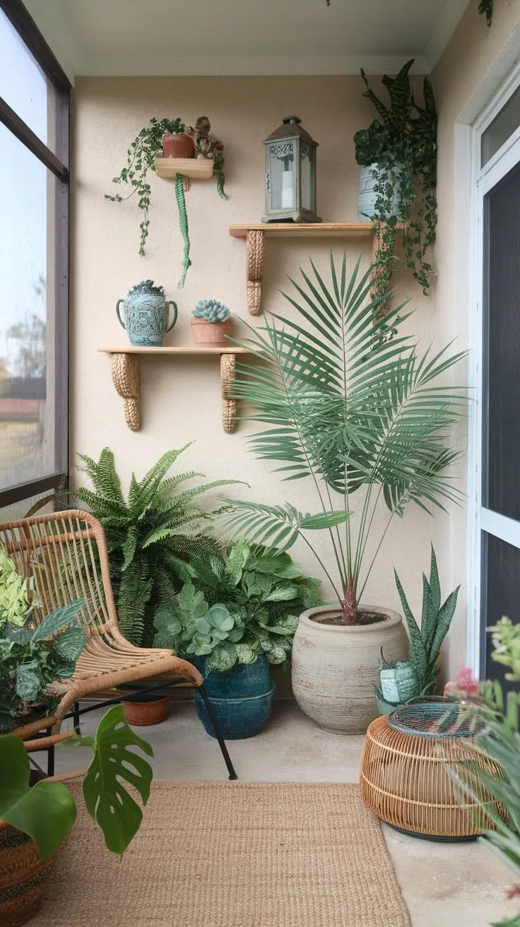 Sun-drenched sanctuary where plants thrive and bohemian dreams take root.