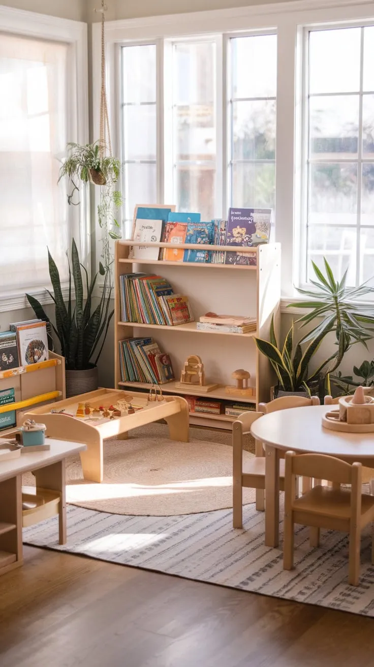 Sunshine and stories: a sunroom playroom where learning blossoms.