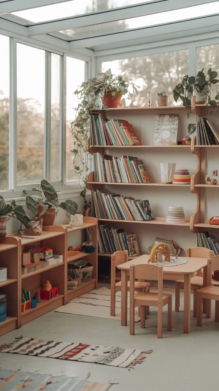 Where learning and playtime meet, bathed in golden light.