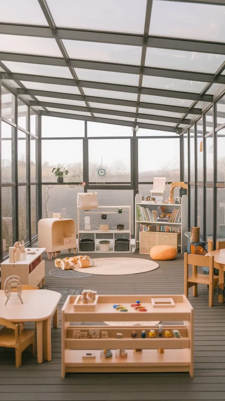 A sunroom transformed: where playtime meets education.