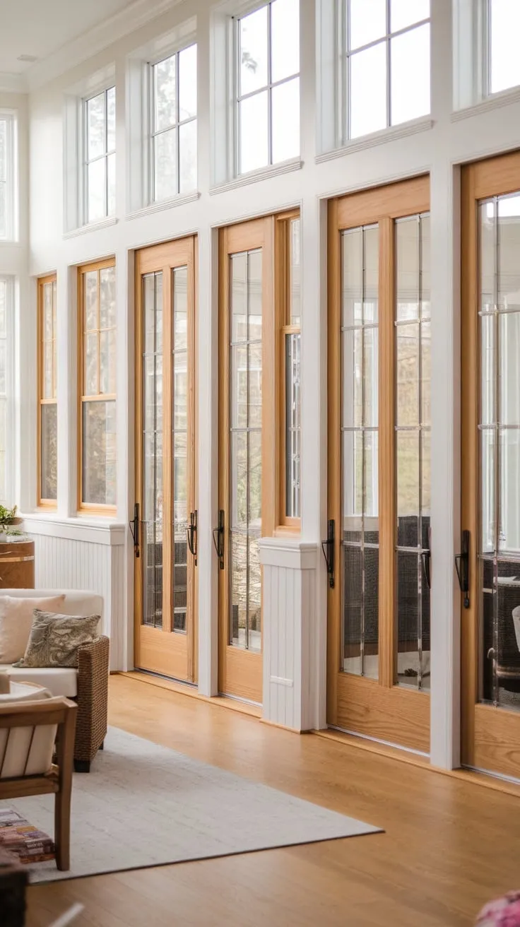 Sunlight streams through, highlighting the transformation: a porch reborn as a sunroom haven.