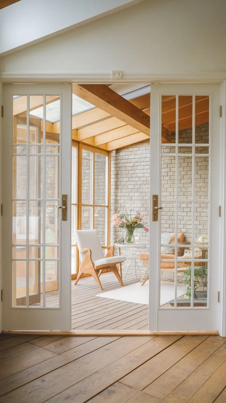 From house to home: a sunroom porch where indoor living meets outdoor bliss.