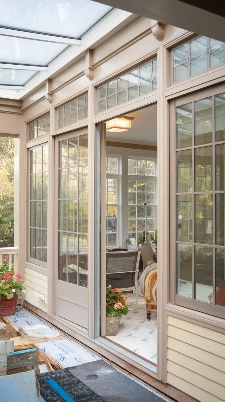 Sunroom windows: transforming a porch into a sun-drenched sanctuary.