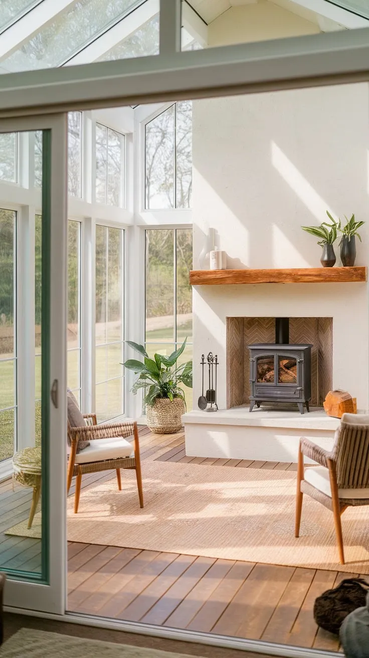 This feature wall living room is elevated by the stunning wood slat wall behind the TV.  The wooden TV wall adds warmth and texture, creating a captivating focal point with its unique tv wall decor.