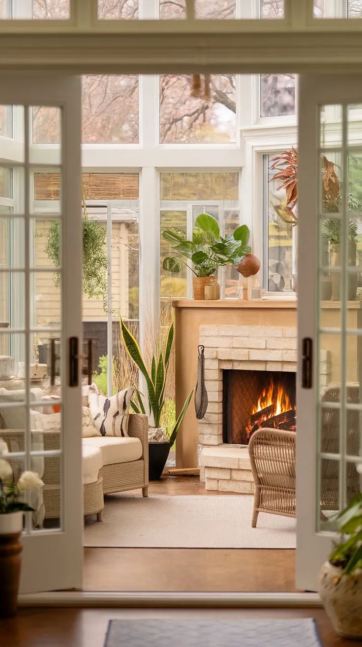 Indulge in the ultimate indoor-outdoor living experience. This cozy sunroom, complete with a stunning sunroom fireplace and access to a backyard featuring another fireplace, offers unparalleled comfort and style.  The thoughtful sunroom design, including the fireplace design and sunroom decor, creates a warm and inviting ambiance, perfect for relaxing evenings.  Sunroom heating is effortless, ensuring year-round enjoyment of this exceptional sunroom features.