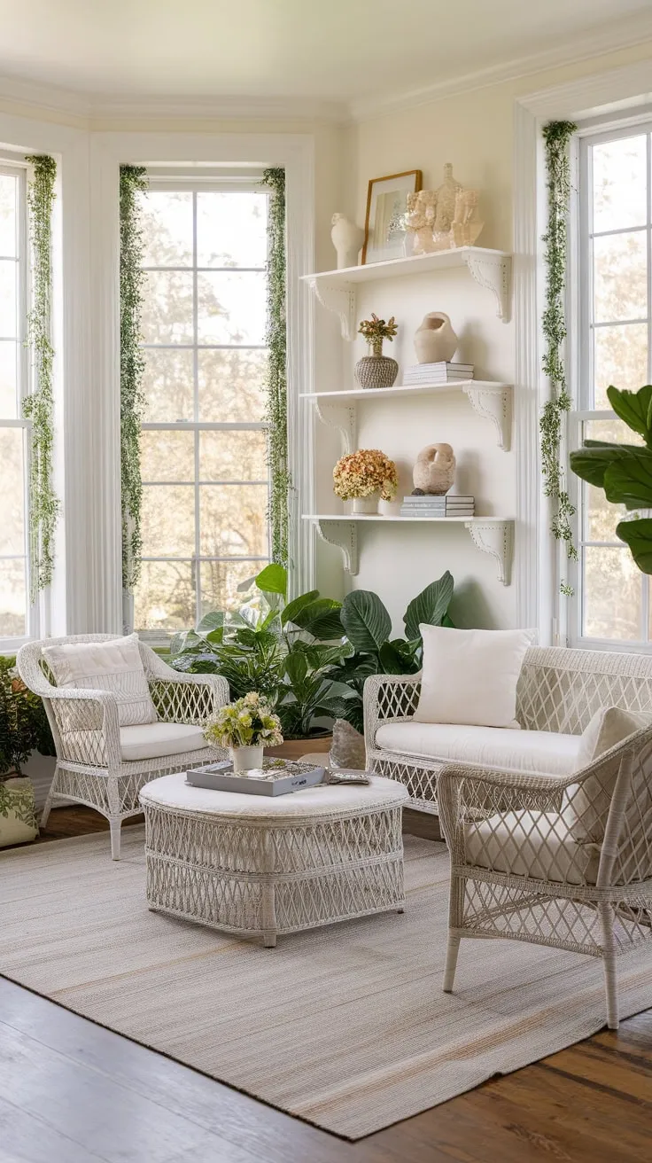 My happy place: sun-drenched wicker and the whisper of leaves.