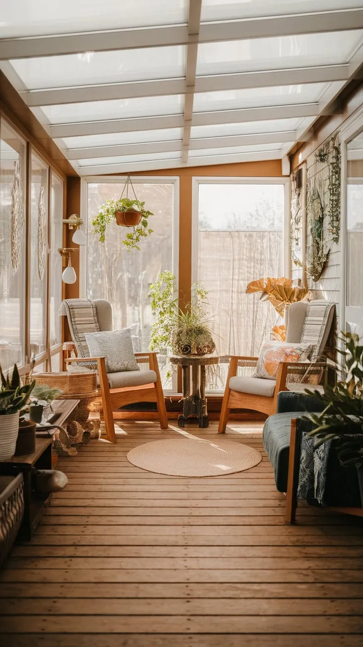 My happy place: a sunroom bathed in golden light.
