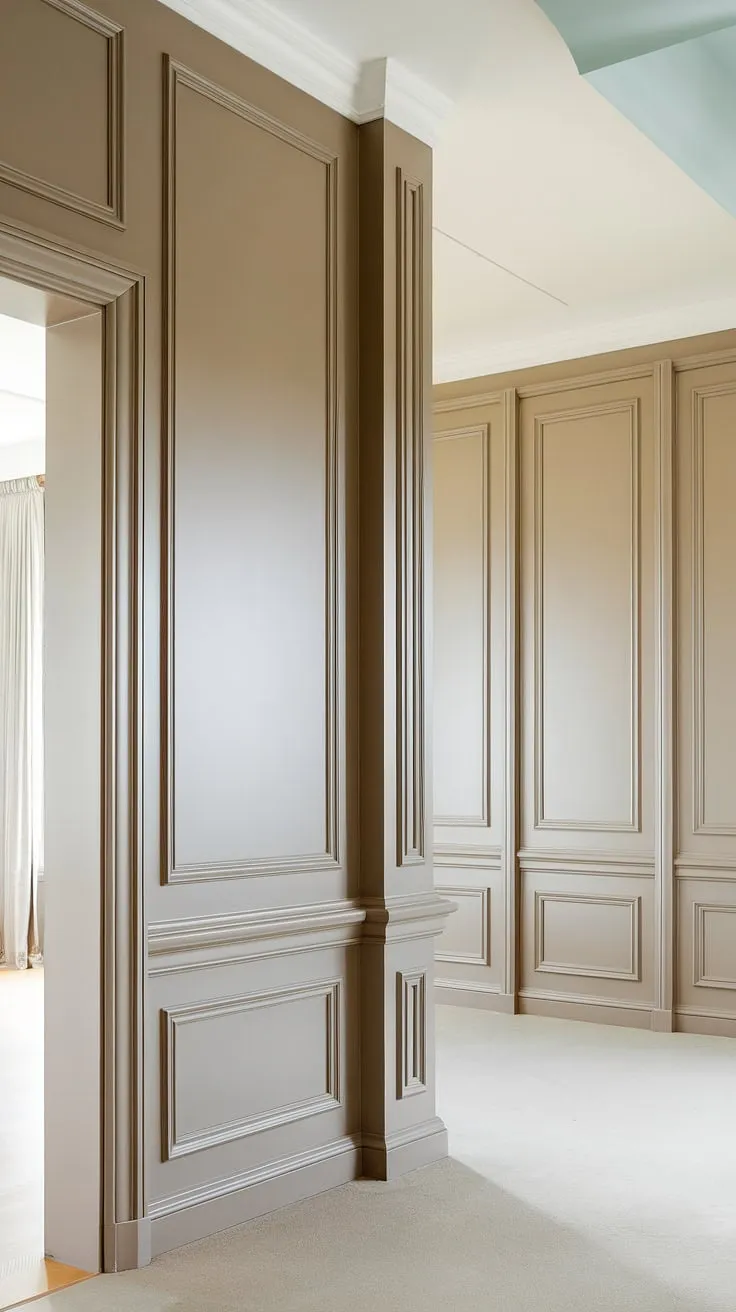 The clean lines of this tall wainscoting instantly elevate the room's modern design.  Exploring different wainscoting styles for your own room remodeling? This board and batten installation, perfect for a dining room wainscoting or even a wainscoting bathroom, is a testament to the transformative power of DIY wainscoting.  The new wall is a stunning backdrop.