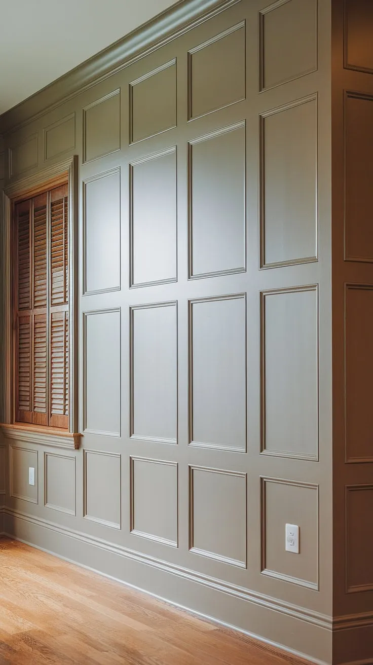 The stunning impact of tall wainscoting is undeniable.  This dining room wainscoting, a DIY board and batten masterpiece, elevates the space with its clean lines and classic appeal.  The new wall is a perfect example of how room remodeling can dramatically change a room's character.  Exploring different wainscoting styles for your own home? This is a great starting point!
