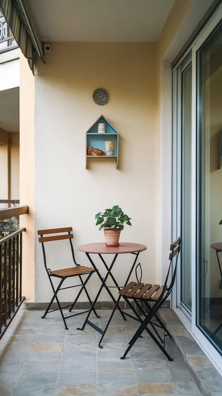 This small balcony setup proves that even a tiny space can be a haven. Explore creative balcony ideas and learn how to decorate a small balcony with this terrace apartment inspiration. Find more small porch ideas and balcony designs for your own terrace apartment ideas.