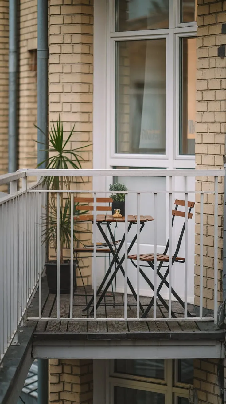 Maximize your urban oasis with these small porch ideas. This terrace apartment boasts a charming small balcony setup, proving that even the smallest balcony can be a stylish and functional space. Learn how to decorate a small balcony with inspiring balcony ideas and furniture for small balcony living, perfect for terrace apartment ideas and apartment terrace design.