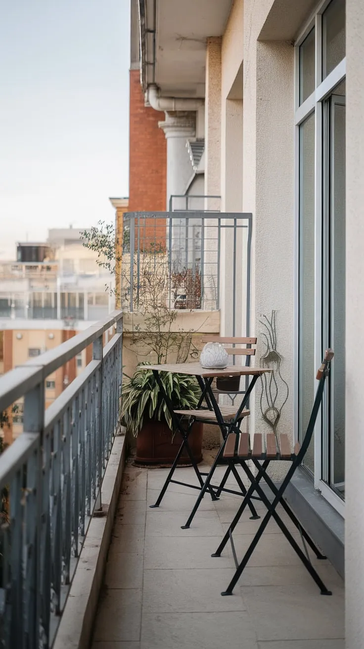 Maximize your space with inspiring balcony designs! This terrace apartment showcases smart small balcony setup ideas and small porch ideas, proving that a small balcony can be a stylish and functional addition to your terrace apartment ideas.
