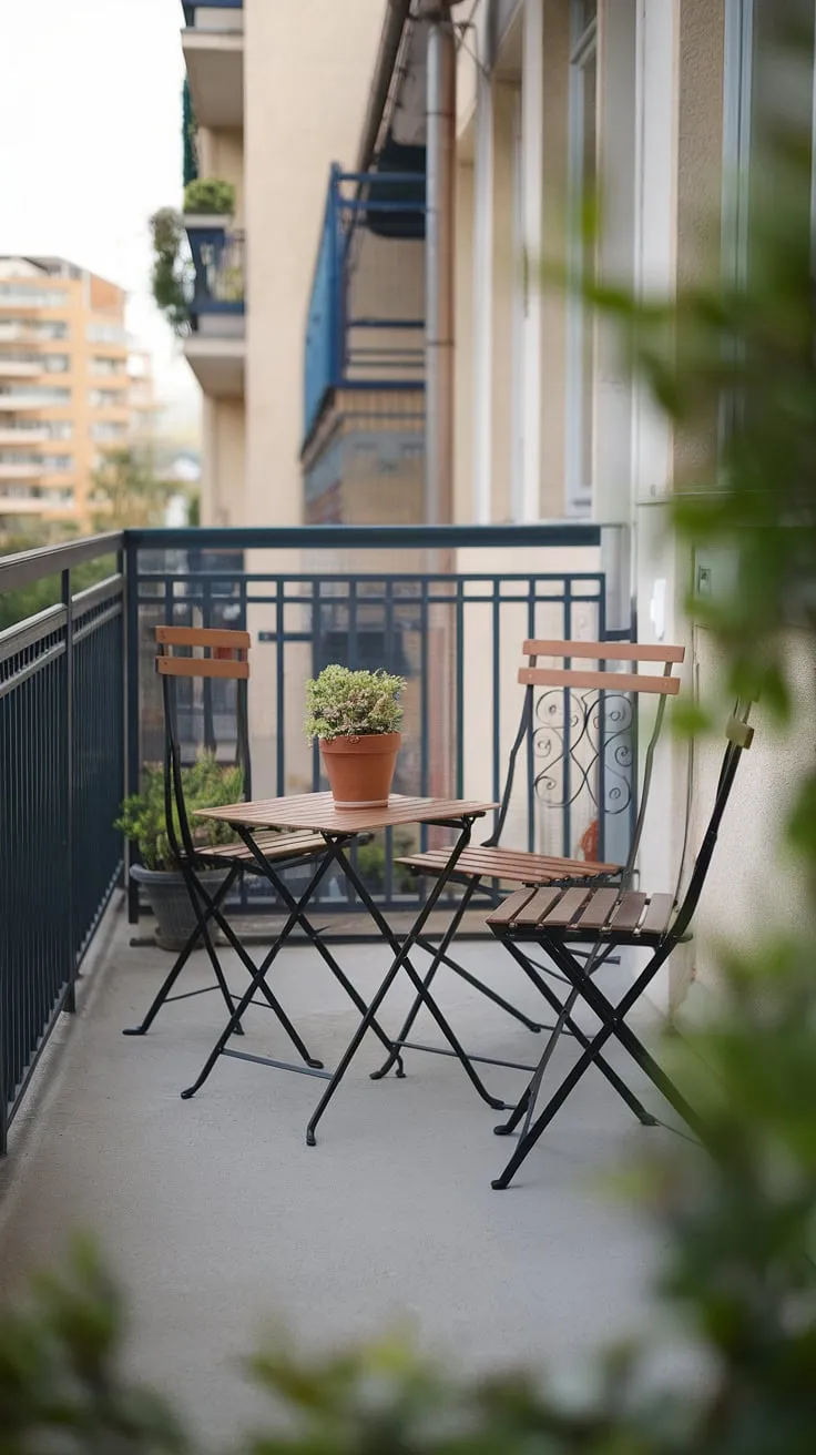 This inviting terrace balcony is a testament to the power of small space design. Simple balcony decorating ideas, like adding a plant and comfortable seating, transform this small balcony into a tranquil oasis. Explore these small outdoor balcony ideas and small patio ideas for inspiration on maximizing your own condo terrace or apartment balcony. Perfect for relaxing balcony ideas, this space proves that even a small space can be a haven.