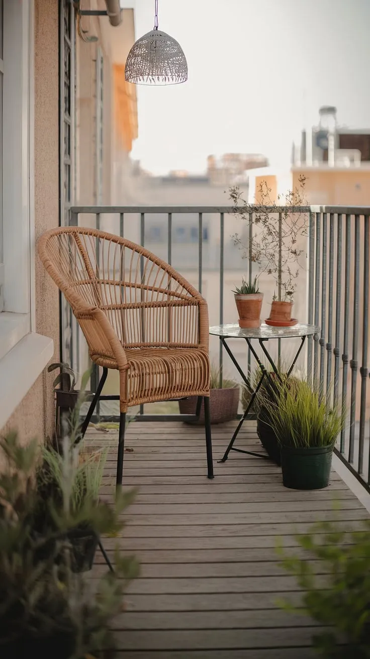 Transform your small outdoor balcony into a tranquil escape. These relaxing balcony ideas, featuring simple outdoor balcony ideas and small balcony decoration, prove that even a condo terrace can be a stylish and peaceful retreat.