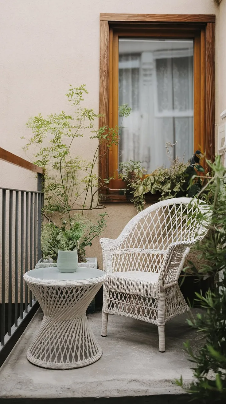 Escape the everyday on this charming terrace balcony. Small space, big impact: find inspiration for your own balcony decorating ideas with this relaxing balcony design. Perfect for apartment balcony ideas or condo terrace ideas, this small outdoor balcony showcases clever small balcony decoration and small patio ideas.