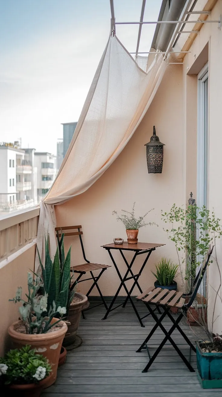 Escape the city bustle on this charming terrace balcony. Small space, big impact: find inspiration for your own balcony decorating ideas with these relaxing balcony ideas and small outdoor balcony ideas.