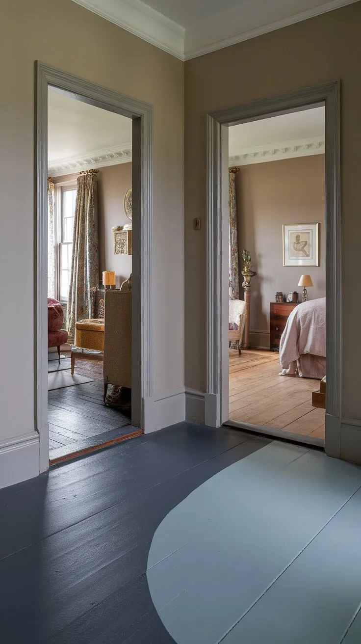 Step into the timeless elegance of this Victorian terraced house. The grey hallway, with its subtle floor transition, leads to a Victorian parlor and bedroom, a perfect blend of hallway colours and Victorian charm.