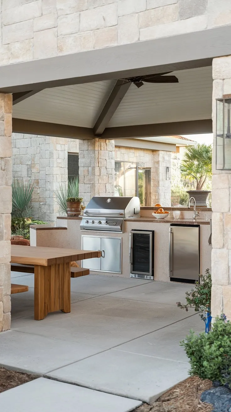 This grey kitchen seamlessly blends modern and farmhouse styles.  The chic dresser and desain pantry add character, while the dapur moden and hiasan dalaman dapur create a sophisticated atmosphere.  The grey kitchen designs are beautifully showcased in the carefully chosen kabinet dapur and farmhouse kitchen cabinets.  A true model dapur.