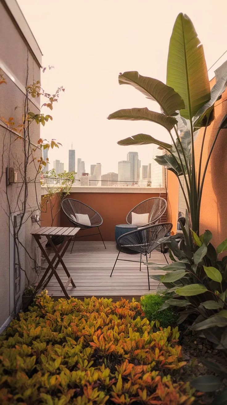 Escape the urban hustle on this small rooftop terrace, a haven of calm with a rooftop flower garden and inspiring terrace lounge ideas. The perfect rooftop garden design for a small space.