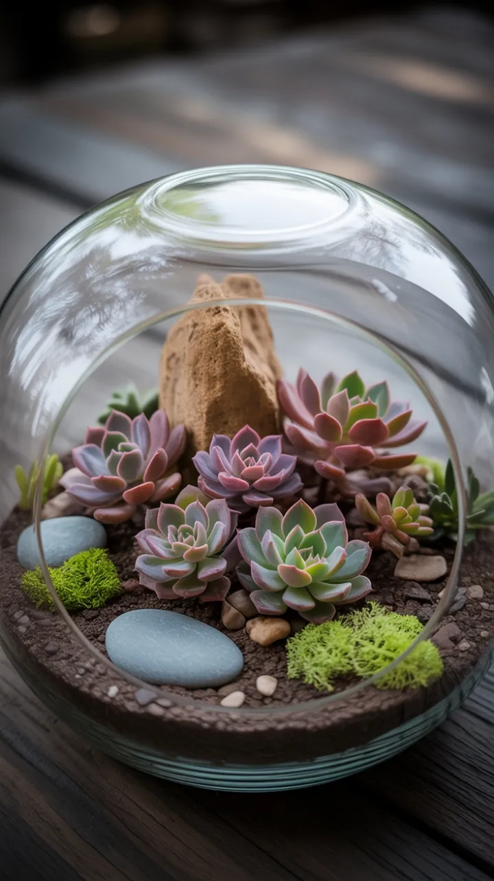 Tiny Desert Oasis of Pink Succulents