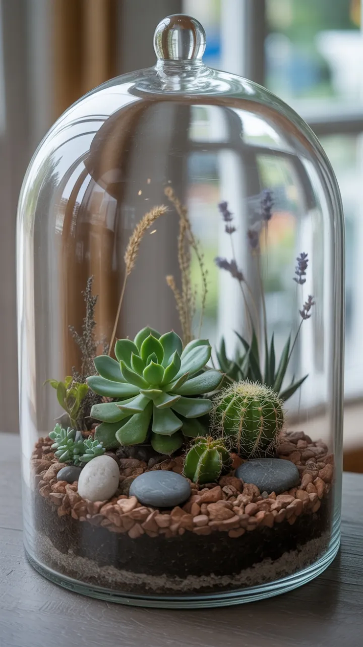 Miniature Desert Oasis Under Glass
