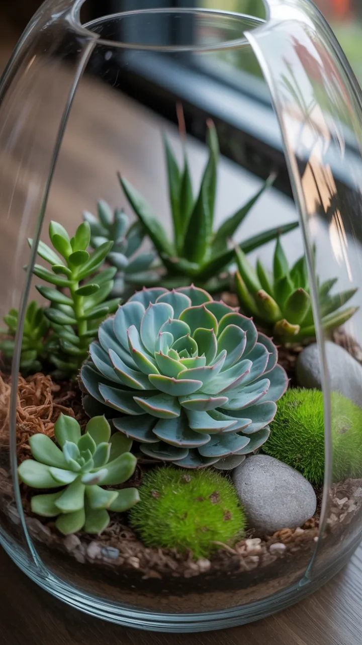 Dusty-Blue Spiral Echeveria Oasis