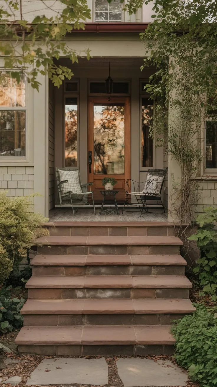 Charming Tiled Porch Oasis