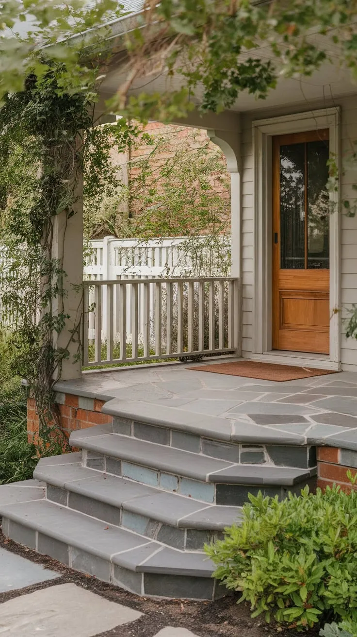 Charming Tiled Porch Entrance Awaits You