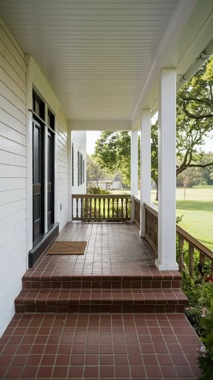 Serene Tile-Floored Porch Welcomes You