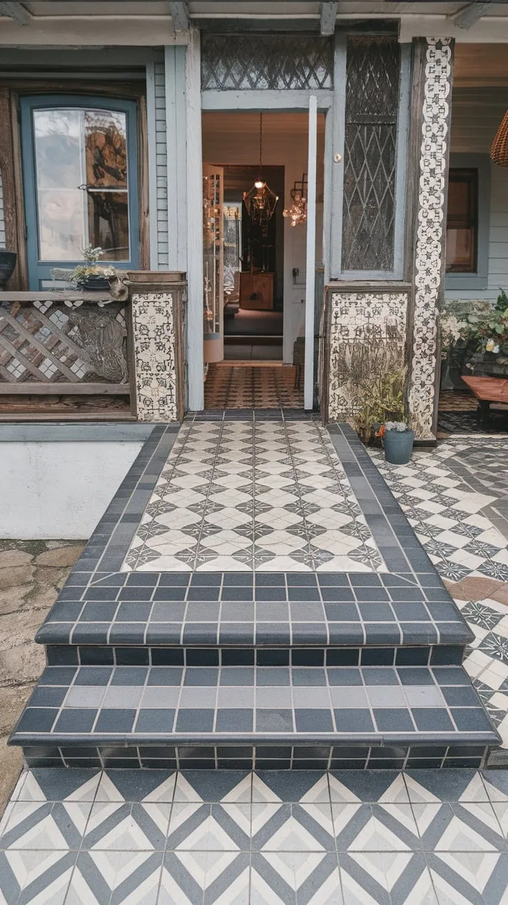 Stylish Outdoor Tile Designs for Your Front Entrance